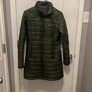Patagonia olive knee length jacket